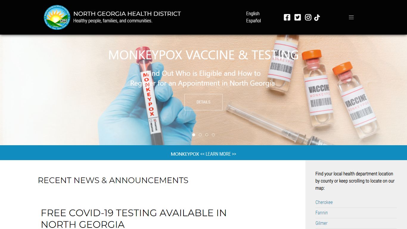 FREE COVID-19 TESTING AVAILABLE IN NORTH GEORGIA